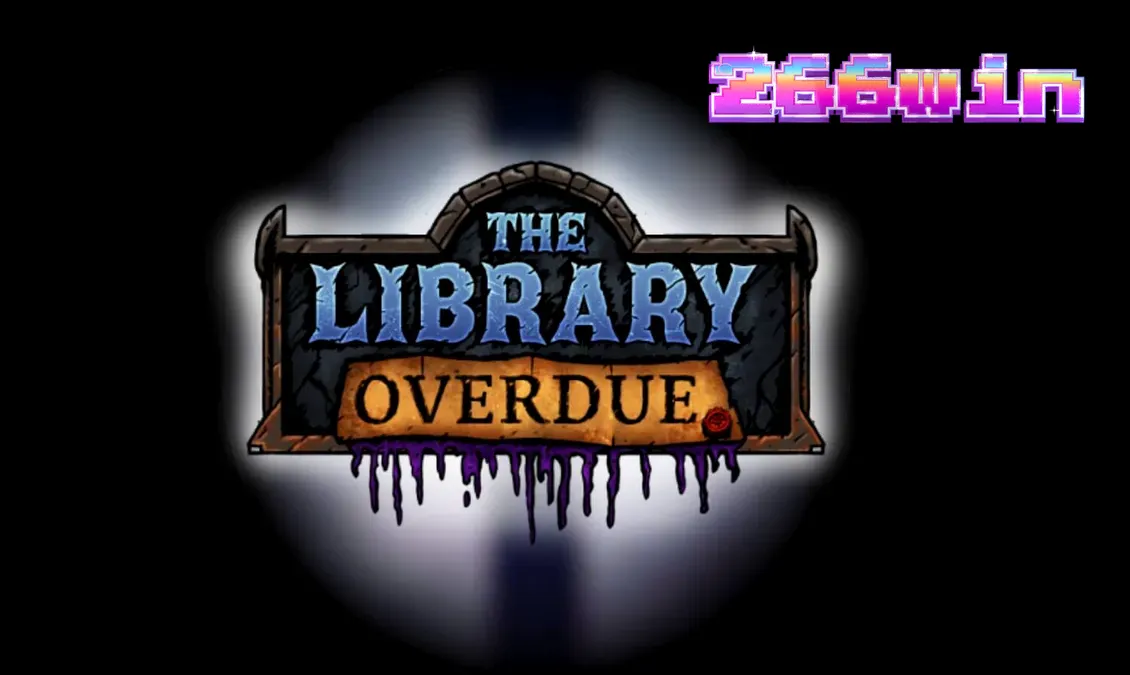 Interface sombria e gótica do slot The Library Overdue com elementos de biblioteca assombrada.